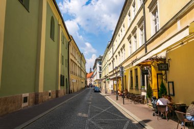 Krakow, Polonya - 08 / 08 / 2020 - Krakow 'daki tarihi sokaklar