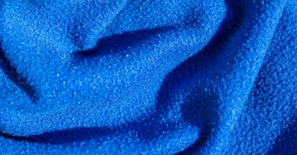 Tejido Algodón Azul Arrugado Antecedentes — Foto de Stock
