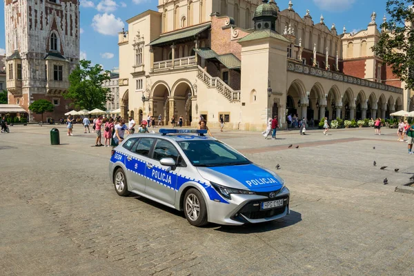 Краков Польща 2020 Поліцейський Автомобіль Патрулює Ринок Кракова — стокове фото