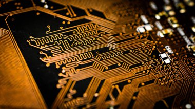 Elektronik devre kartı soyut arkaplan. bilgisayar donanımı.