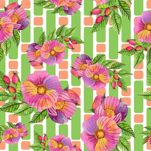 Vzor Bezešvé Květinami Šípky Akvarelu Stylu Lze Použít Pro Tkaniny — Stock fotografie