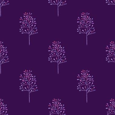 Çiçek desenli suluboya tarzında. Çiçekli pembe ve mavi, otlar ve yaprakları ile güzel seamless modeli. Duvar kağıdı, ambalaj kumaşlar basım için bir arka plan şablon olarak kullanılabilir.