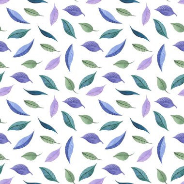 Çiçek desenli suluboya tarzında. Çiçekli pembe ve mavi, otlar ve yaprakları ile güzel seamless modeli. Duvar kağıdı, ambalaj kumaşlar basım için bir arka plan şablon olarak kullanılabilir.