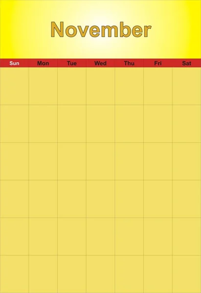 Template Layout Calendar November — Stock Photo, Image