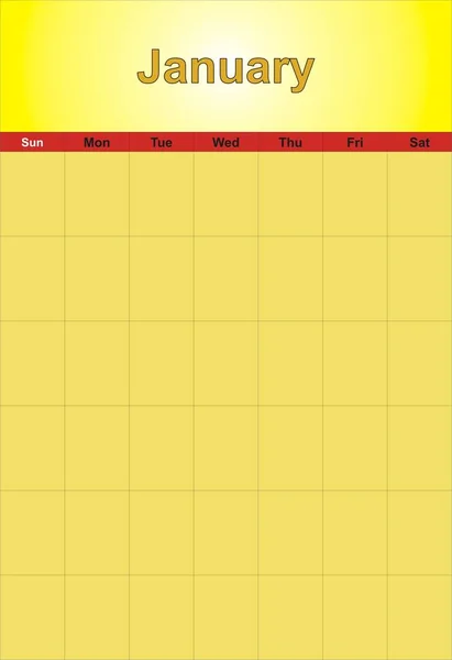 Modello Layout Del Calendario Januar — Foto Stock