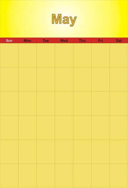 Template Layout Calendar May — Stock Photo, Image