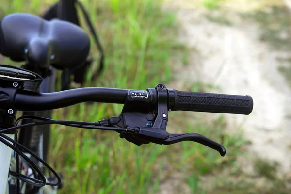 Mezza Ruota Della Bicicletta Maniglia Vicino — Foto Stock