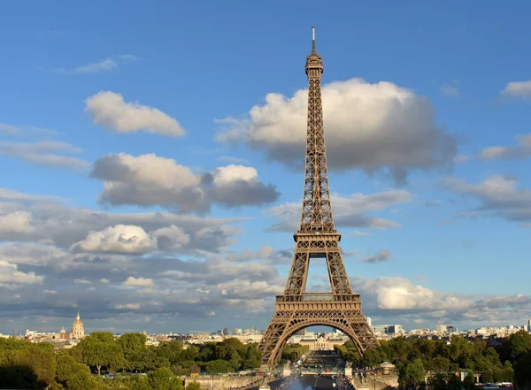Paris Eiffelturm Von Trocadero Regnerischer Tag Sonnenuntergang — Stockfoto