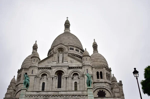 Basílica Del Sagrado Corazón Sacre Coeur París Francia Fachada Con — Foto de Stock