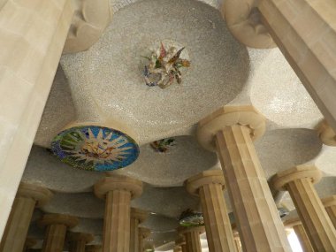 Barcelona, İspanya. Park Guell ayrıntıları.