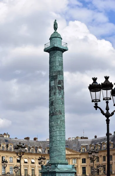 Vendome Platz Und Säule Mit Napoleon Bonaparte Statue Und Aussichtspunkt — Stockfoto