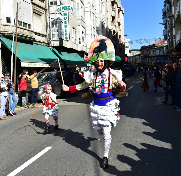 Verin Espagne Février 2019 Célèbre Carnaval Défilé Rue Avec Des — Photo