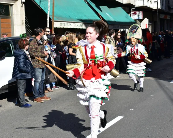 Verin Espagne Février 2019 Célèbre Carnaval Défilé Rue Avec Des — Photo