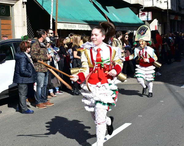 Verin Espanha Fevereiro 2019 Carnaval Famoso Desfile Rua Com Trajes — Fotografia de Stock