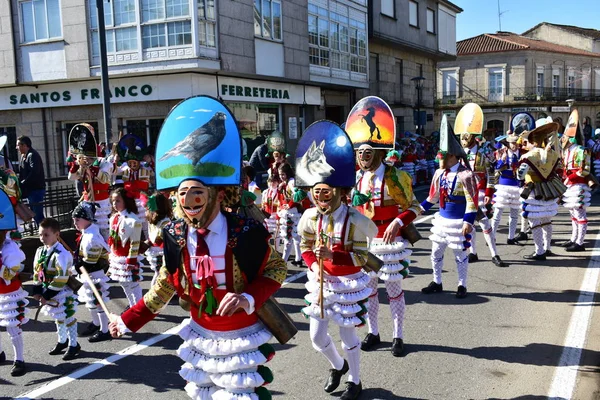 Verin Španělsko Únor 2019 Slavný Karneval Pouliční Průvod Cigarrons Kostýmy — Stock fotografie