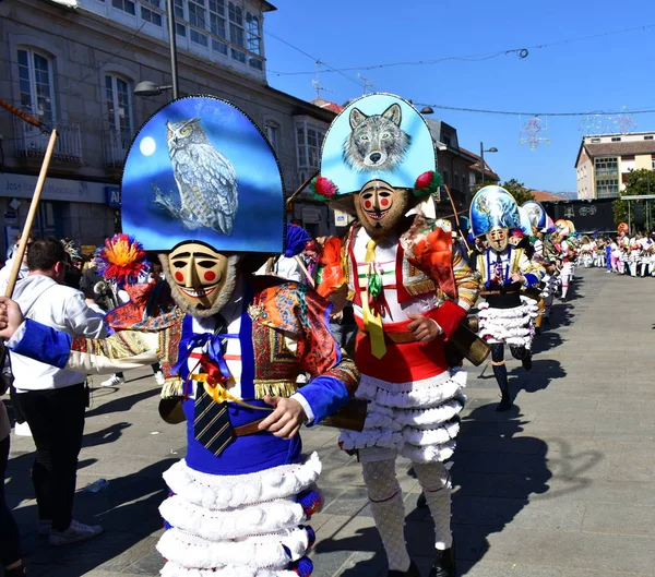 Famoso Carnaval Desfile Callejero Verin Con Trajes Cigarros Provincia Ourense —  Fotos de Stock
