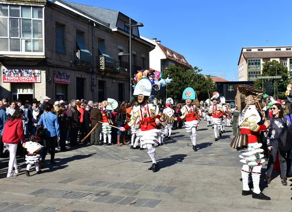 Célèbre Carnaval Défilé Rue Verin Avec Des Costumes Cigarrons Province — Photo