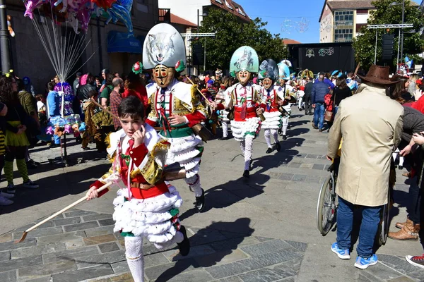 Carnaval Famoso Desfile Rua Verin Com Trajes Charutos Primeiro Dia — Fotografia de Stock