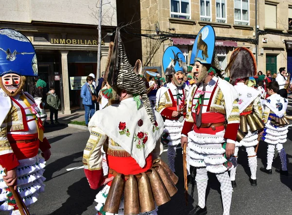 著名的狂欢节和街头游行在维林与雪茄服装 西班牙加利西亚奥伦斯省 2019年2月24日 — 图库照片