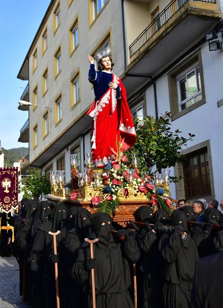 Semaine Sainte Traditionnelle Espagnole Avec Processions Fraternité Religieuse Viveiro Espagne — Photo