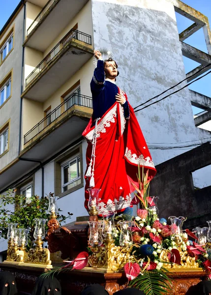 Spaanse Traditionele Heilige Week Met Religieuze Fraterniteit Processies Viveiro Spanje — Stockfoto