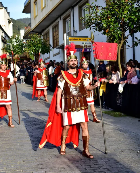 Spaanse Traditionele Heilige Week Met Religieuze Fraterniteit Processies Viveiro Spanje — Stockfoto