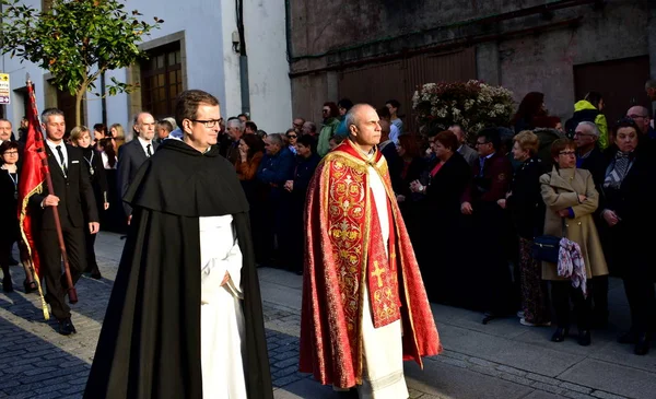 Spaanse Traditionele Heilige Week Met Religieuze Fraterniteit Processies Viveiro Spanje — Stockfoto