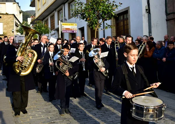 Hiszpański Tradycyjny Wielki Tydzień Procesjami Religijnymi Braterstwa Viveiro Hiszpania Kwi — Zdjęcie stockowe