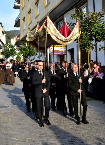 Semana Santa Tradicional Espanhola Com Procissões Fraternidade Religiosa Viveiro Espanha — Fotografia de Stock