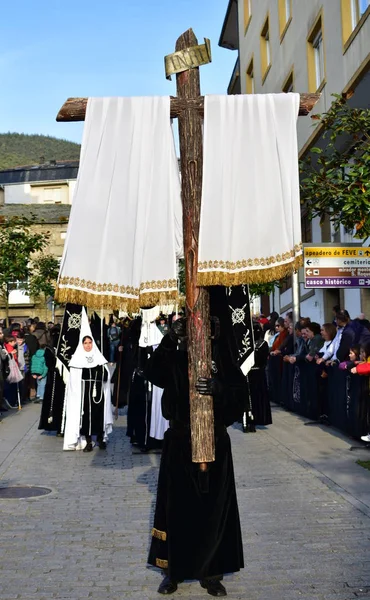 Hiszpański Tradycyjny Wielki Tydzień Procesjami Religijnymi Braterstwa Viveiro Hiszpania Kwi — Zdjęcie stockowe