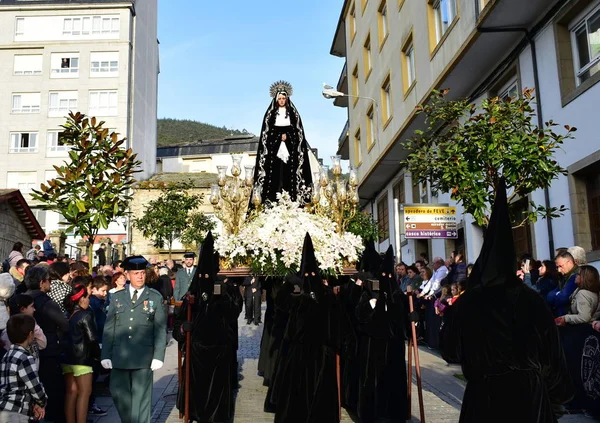Spanyol Hagyományos Szent Hét Vallási Testvériség Körmenetek Viveiro Spanyolország Apr — Stock Fotó