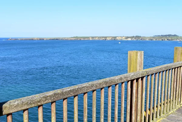 Costa Con Punto Vista Legno Scogliera Ribadeo Spagna — Foto Stock