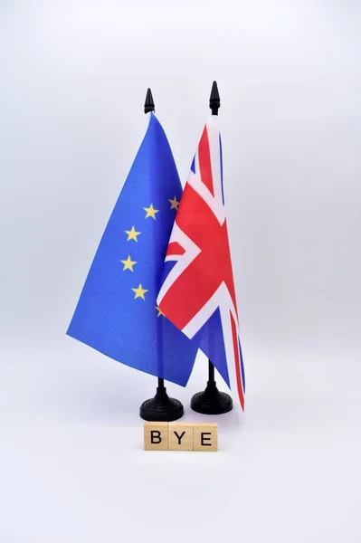 Brexit Les Drapeaux Royaume Uni Union Européenne — Photo