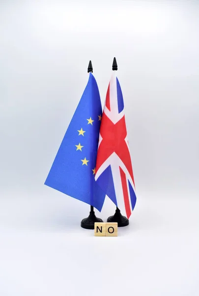 Brexit Bandeiras Reino Unido União Europeia — Fotografia de Stock