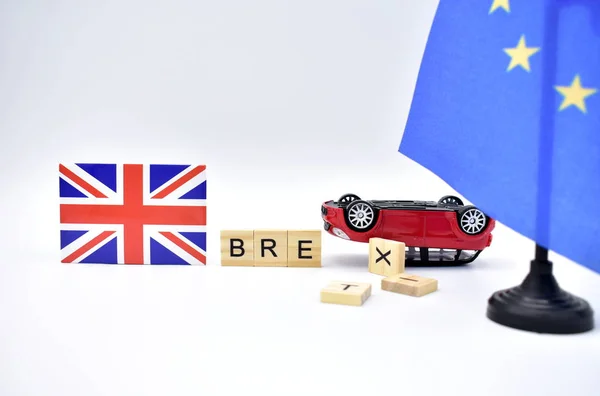 Brexit Bandeiras Reino Unido União Europeia — Fotografia de Stock