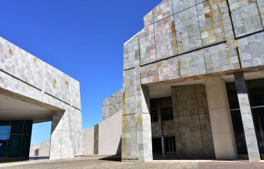 Cidade da Cultura de Galicia Peter Eisenman tarafından tasarlandı. Santiago de Compostela, İspanya. 28 Temmuz 2019.