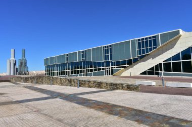 Cidade da Cultura de Galicia Peter Eisenman tarafından tasarlandı. Santiago de Compostela, İspanya. 28 Temmuz 2019.
