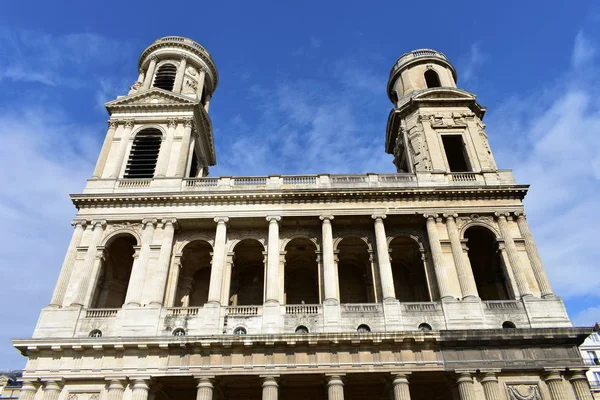 Szent Sulpice Templom Klasszicista Homlokzata Latin Quarter Paris Franciaország — Stock Fotó