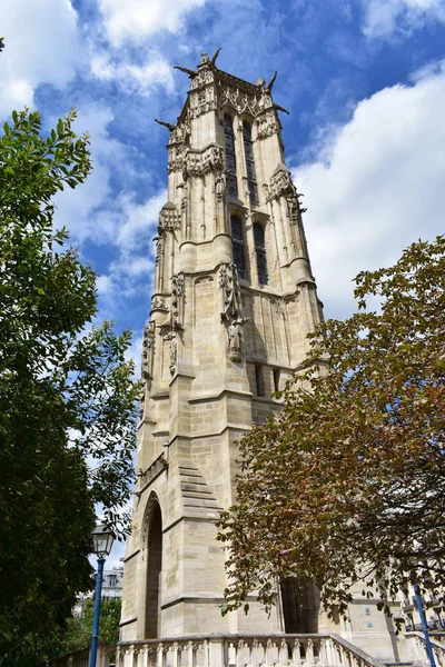 Tour Saint Jacques Torre Gótica Extravagante Paris França — Fotografia de Stock