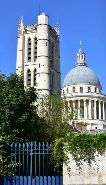 Pantheon Kupola Lycee Henri Clovis Harangtoronnyal Rue Descartes Ról Párizs — Stock Fotó