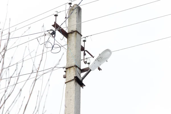 Poste Lámpara Con Lámpara —  Fotos de Stock