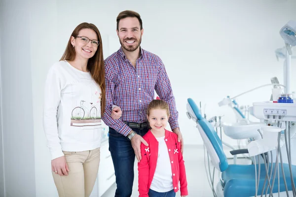 Family Visits Dentist Dental Office First Time Together — Stock Photo, Image