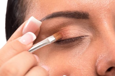 Çekici ve güzel bir kadın kozmetik Studio kalıcı makyaj