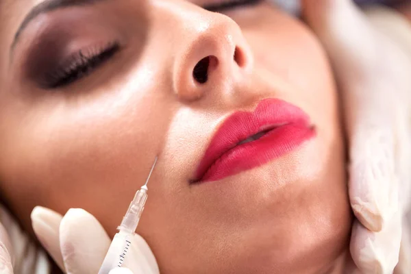 Botox Trattamento Delle Rughe Con Ago Vicino Salone Bellezza — Foto Stock