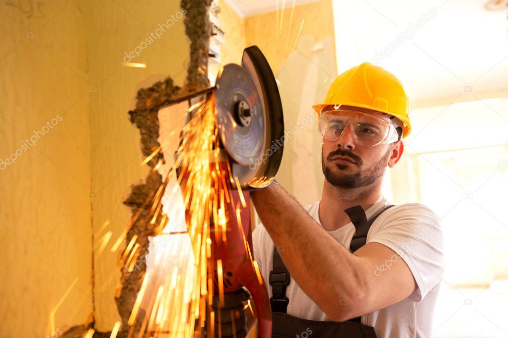 Cutting armature with electric grinder makes work go faster and easier 