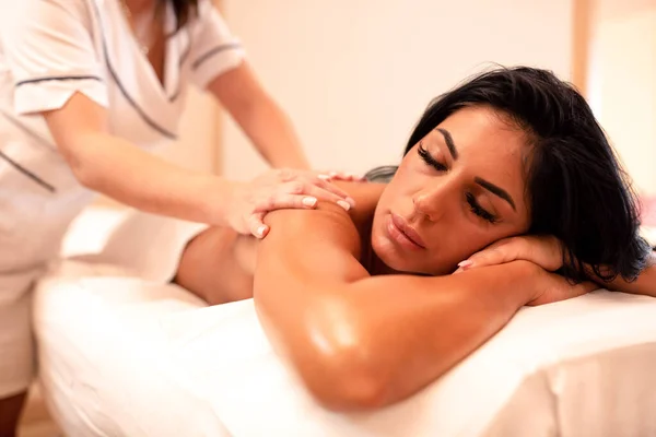 Konzept Einer Schönheits Und Wellness Massage Liebe Zum Menschlichen Körper — Stockfoto