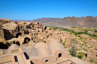Kharanagh Ardakan Castle, ancient village near the desert city of Yazd in Iran clipart