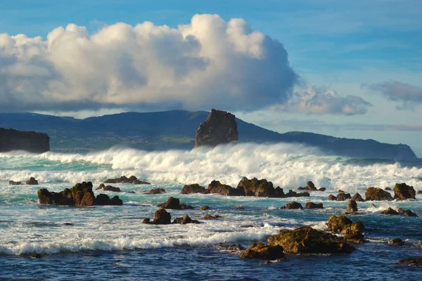 Wilder Ozean Zwischen Faial Inseln Und Pico Azoren — Stockfoto