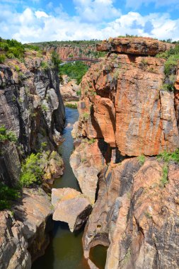 Bourke 'un Şans Çukuru Jeolojik oluşumları, Blyde Nehri Kanyon Bölgesi, Nehir Köprüsü, Mpumalanga Bölgesi, Güney Afrika