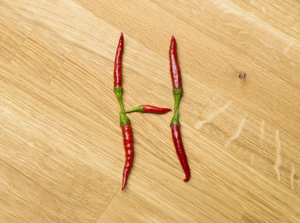 Lettere Alimentari Base Peperoncini Appena Raccolti — Foto Stock